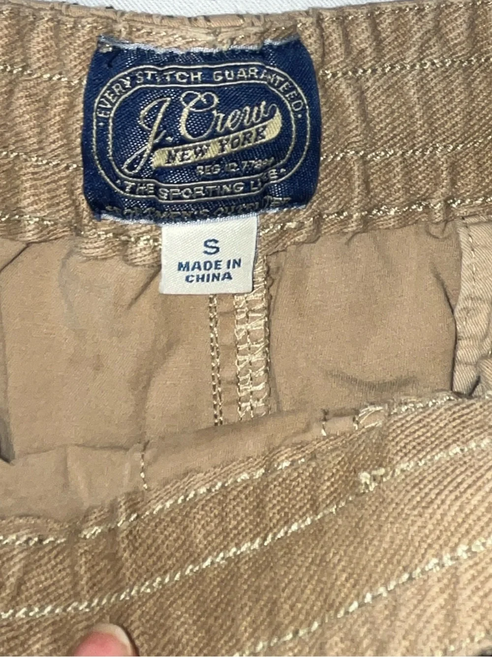 J. Crew Tan Khaki Shorts Drawstring waist Pockets Size Small